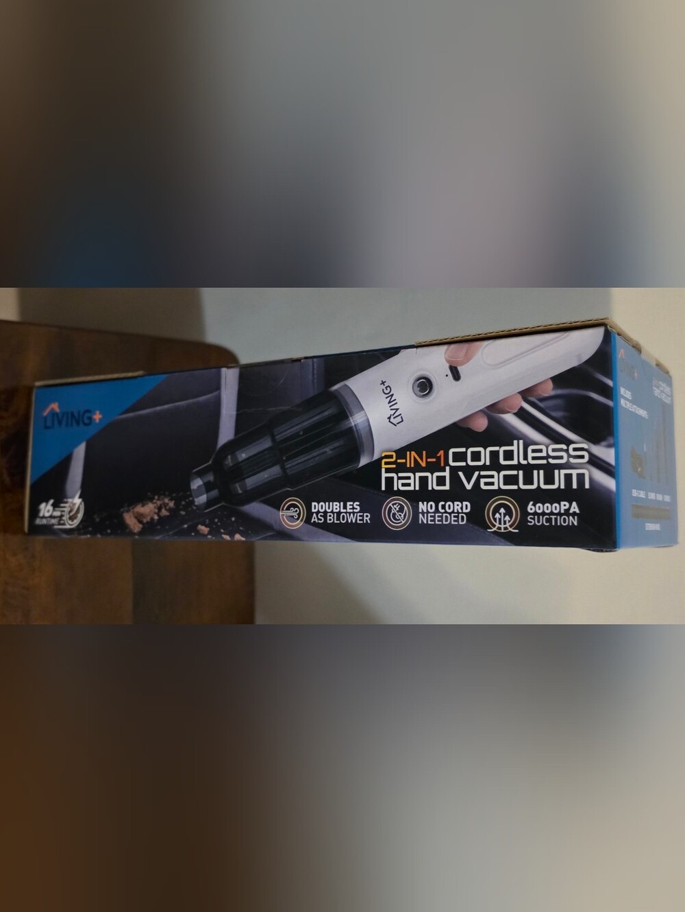 Living+ 2-in-1 Cordless Hand Vacuum in White & Black New